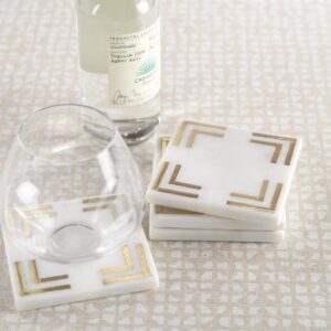 Marmo Marble Square 4" Coasters - Set of 4
