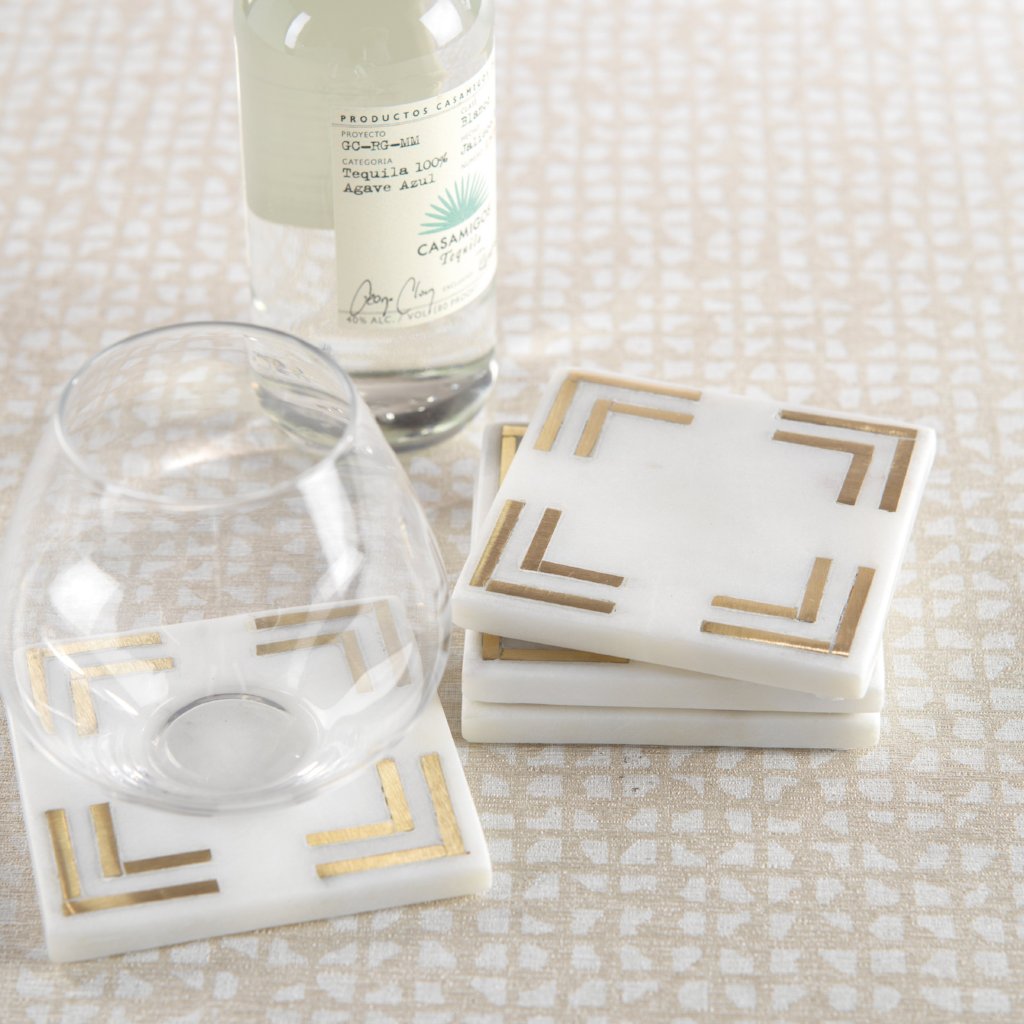 Marmo Marble Square 4" Coasters - Set of 4