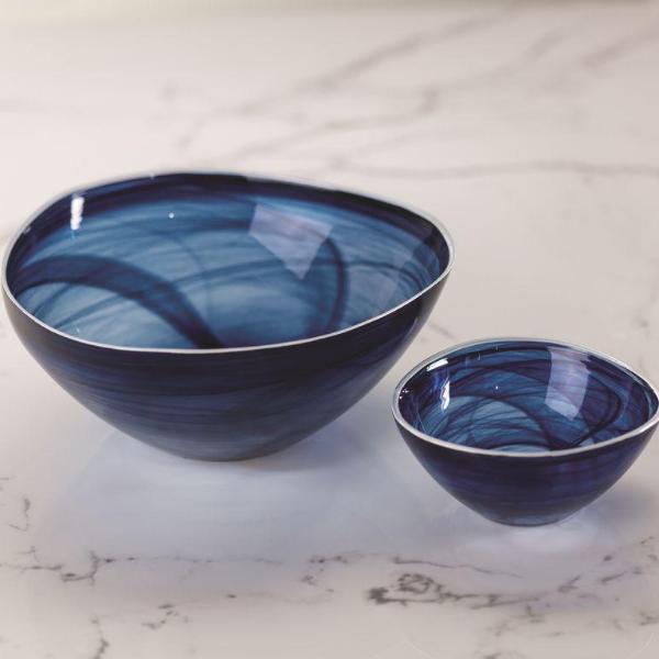 Monte Carlo Alabaster Glass Bowl - Indigo - Image 2