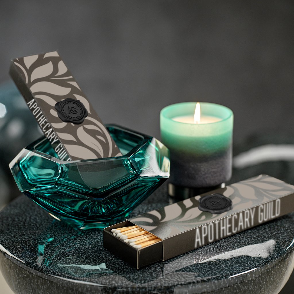 La Bohème Hand Made Polished Cut Glass Bowl - Sea Blue - Image 3