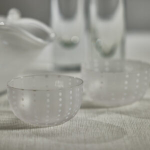 Portofino White Dot Condiment Bowl - Frosted