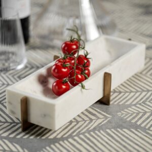 White Marble Tray w/Base
