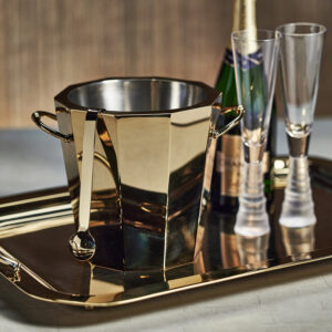 Alessia Double Wall Ice Bucket/Cooler - Gold