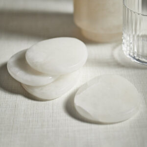 La Salama Alabaster Coaster - White - Set of 4