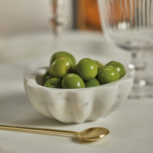 Scalloped Marble Condiment Bowl