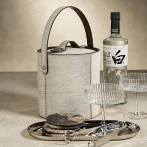 St. Moritz Hair On Hide Leather Insulated Ice Bucket