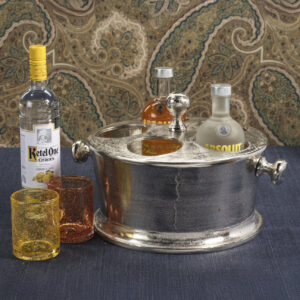 Raw Aluminum Five Bottle Wine Holder - Nickel