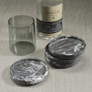 Marble Coaster - Set of 4 - Black Marquino