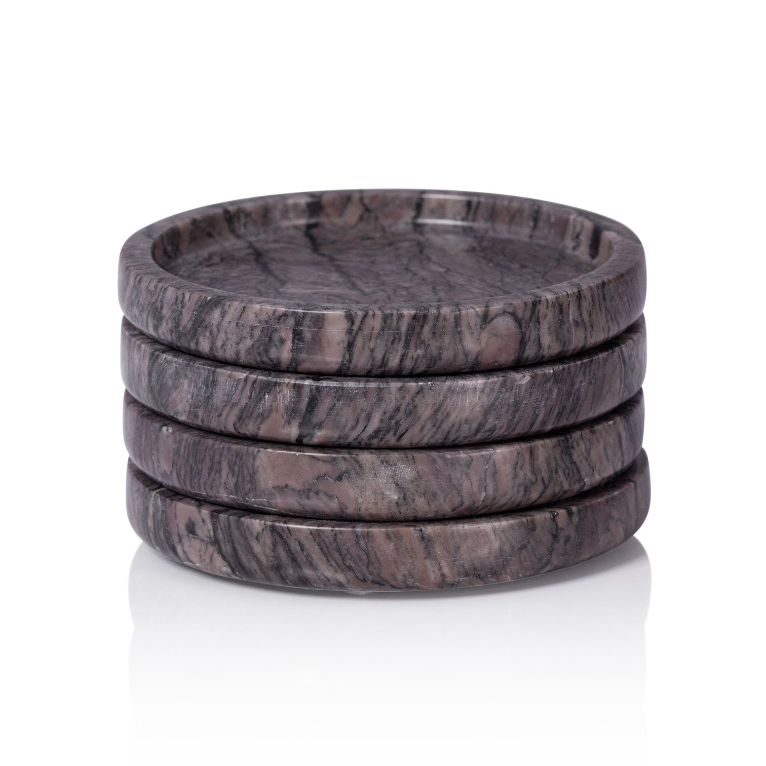 Marble Coaster - Set of 4 - Brown Breccia - Image 2