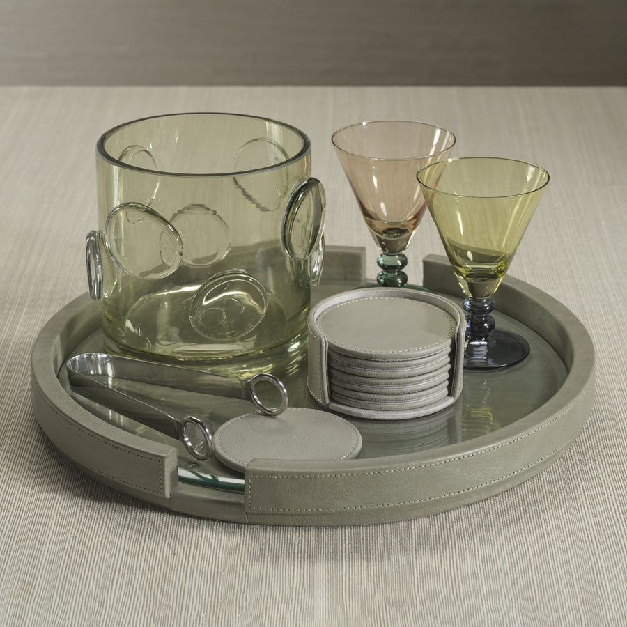 Leather Coasters - Set of 8 - Gray - Image 4