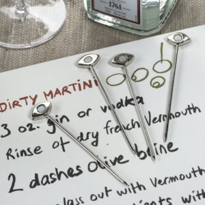 Evil Eye Set of 4 Cocktail Picks - Polished Nickel