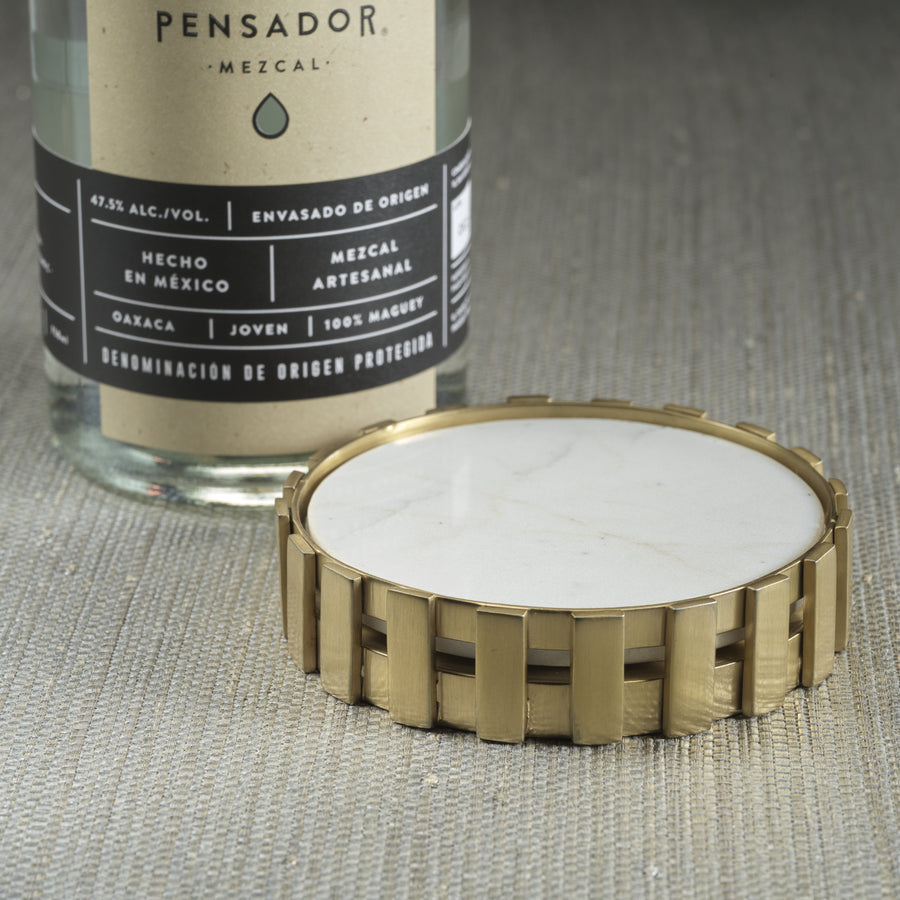 Forge Metal and Marble Bottle Coaster - Image 2