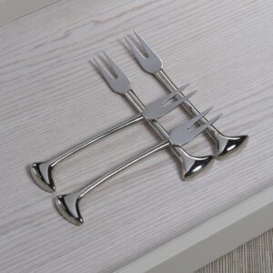 Sable Set of 4 Cheese and Cocktail Forks - Nickel