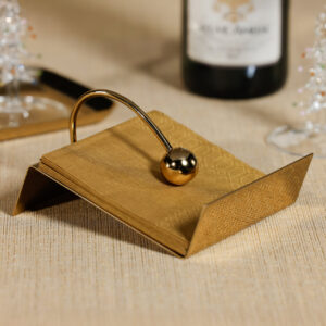 Sleek Cocktail Napkin Holder - Polished Gold