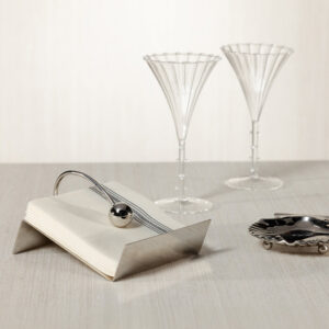 Sleek Cocktail Napkin Holder - Polished Nickel