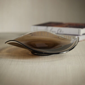 Tropezana Wave Glass Bowl - Taupe - 13.75in