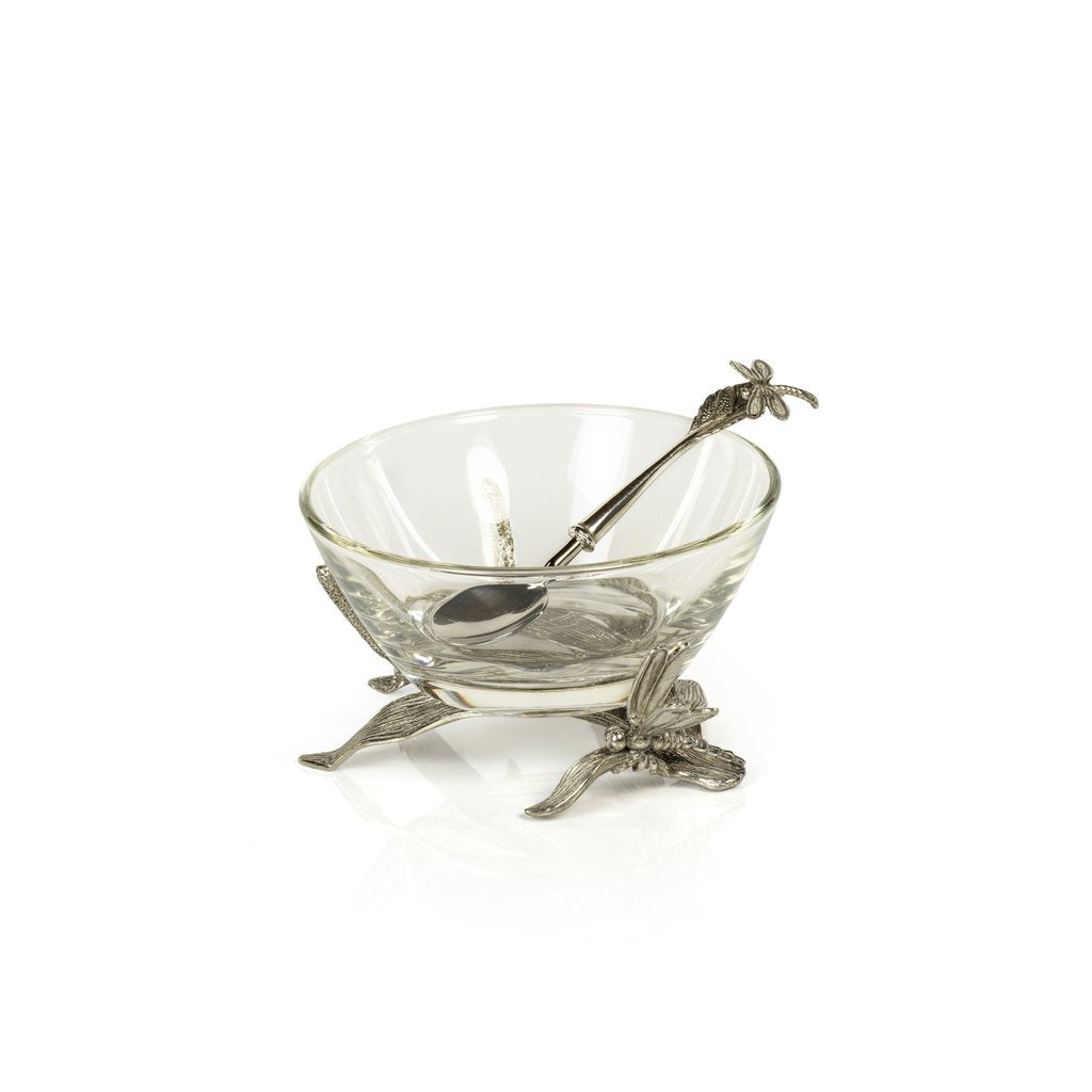 Dragonfly Pewter & Glass Bowl - Image 2
