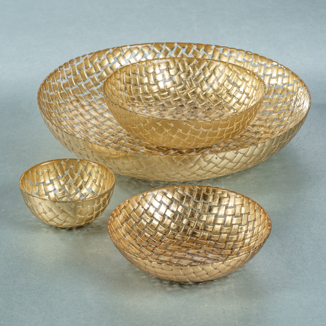 Braided Glass Bowl - Gold - Image 2