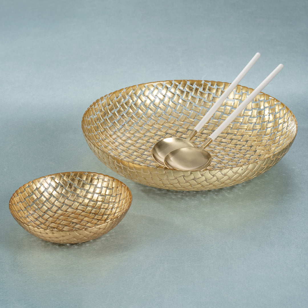 Braided Glass Bowl - Gold - Image 3